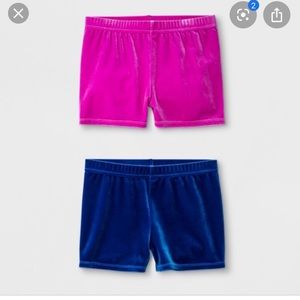 Velour 2 Pack Dance Shorts Blue Pink Size L or  XL
